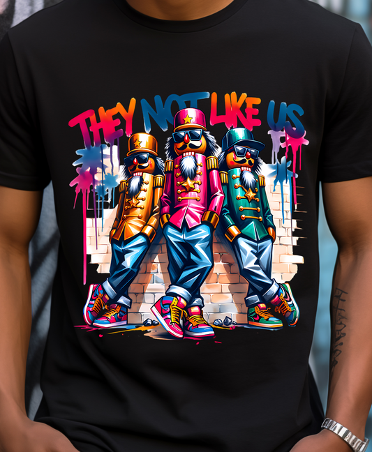 “They Not Like Us” Urban Nutcracker Graphic T-Shirt – Streetwear Holiday Edition