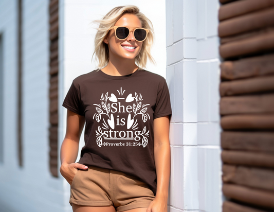 "She Is Strong" Printed Tee
