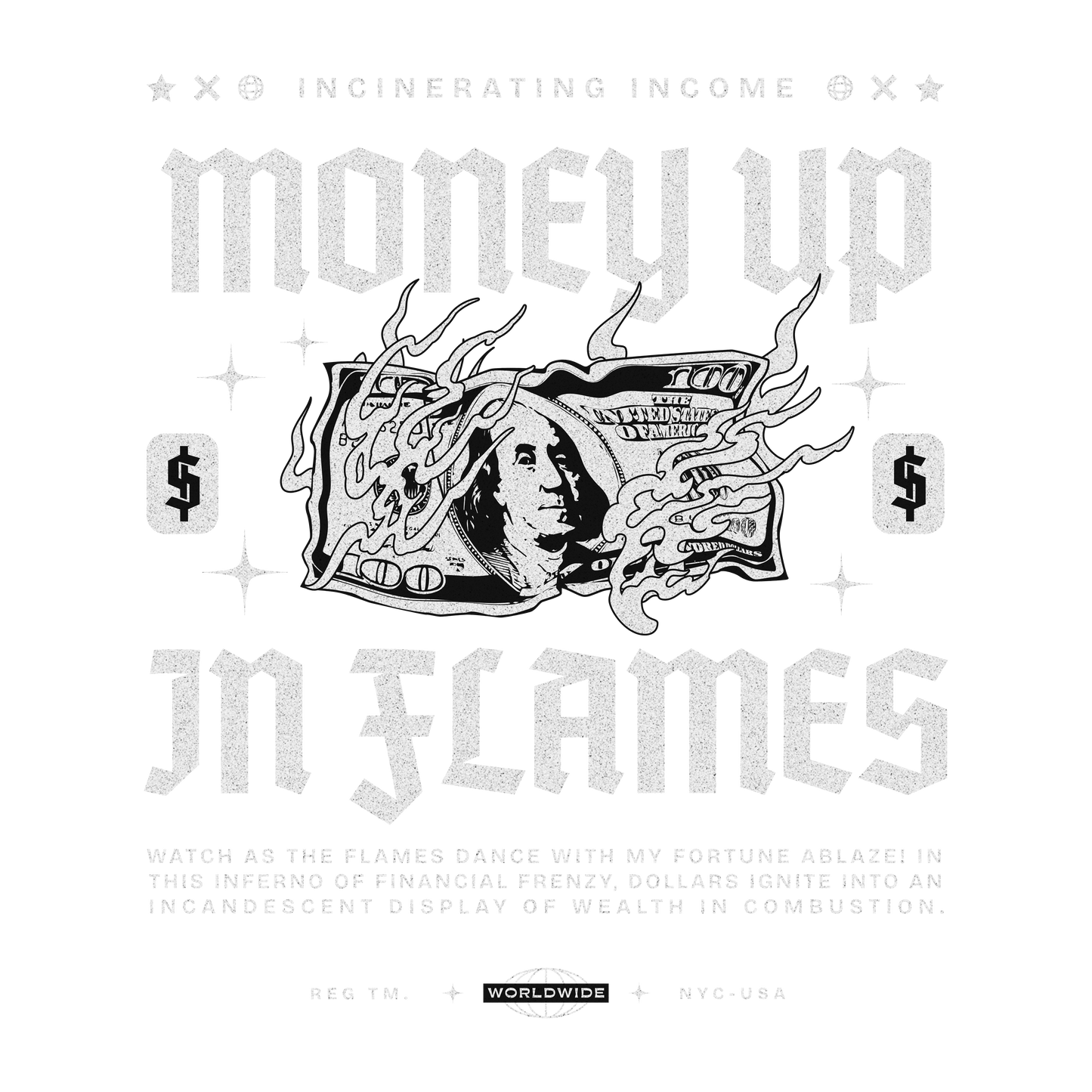 Money Up in Flames Graphic Tee