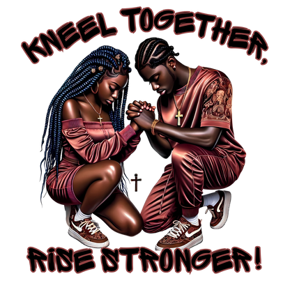 Kneel Together, Rise Stronger Motivational Couples T-Shirt | Matching Prayer Tee | Unisex Fit S–5XL
