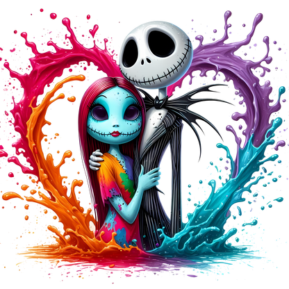 Bold Men’s Graphic T-Shirt – Color Splash Couple Design