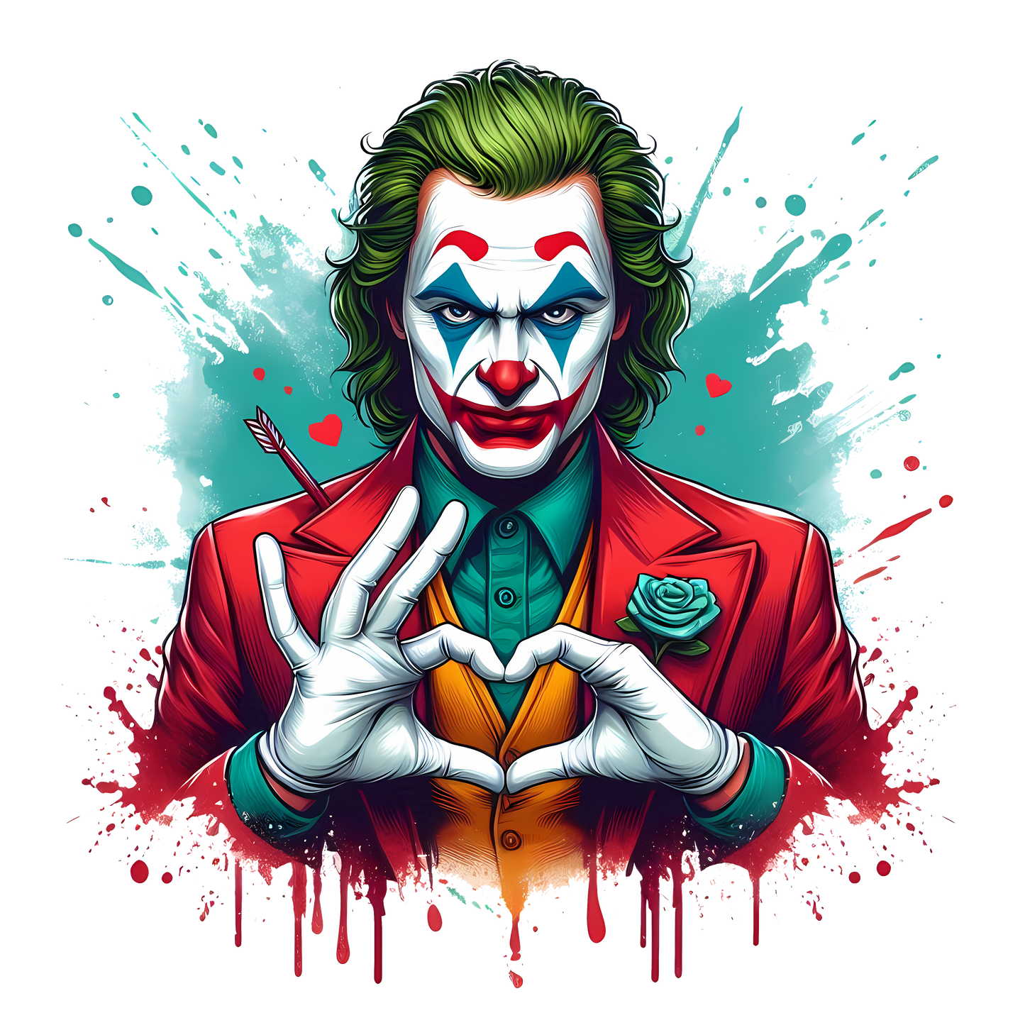 Clown Heart Graphic Tee – Bold Artistic Design for Teens & Adults