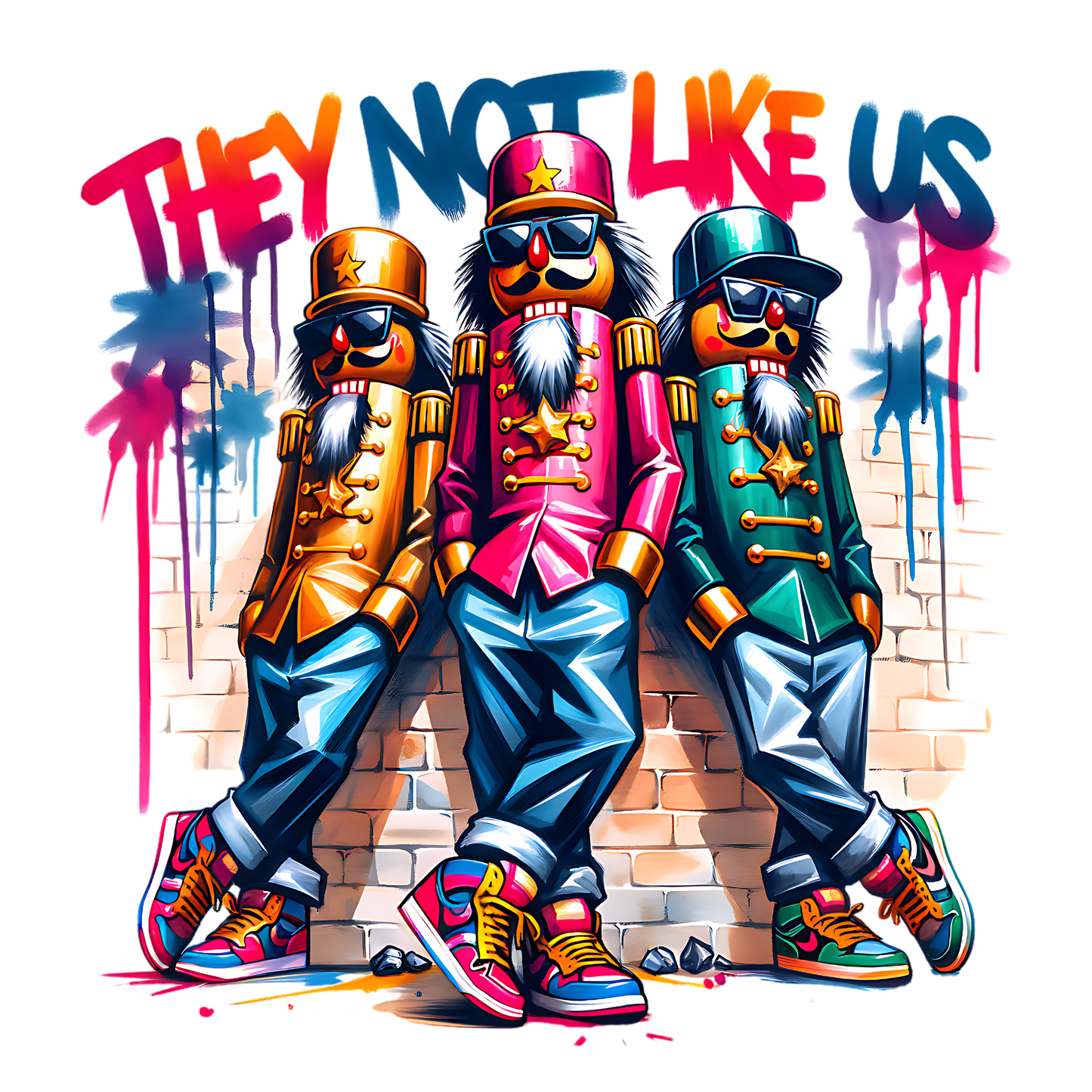 “They Not Like Us” Urban Nutcracker Graphic T-Shirt – Streetwear Holiday Edition
