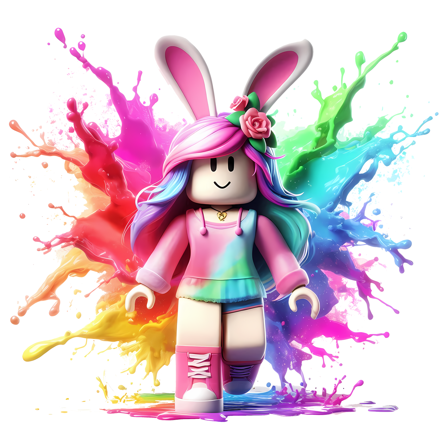 Vibrant Bunny Gamer Tee – For Kids & Adults