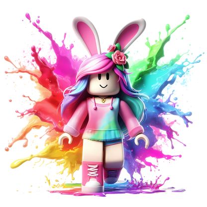 Vibrant Bunny Gamer Tee – For Kids & Adults