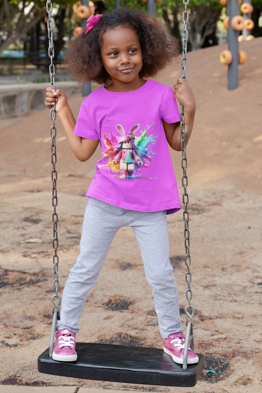 Vibrant Bunny Gamer Tee – For Kids & Adults