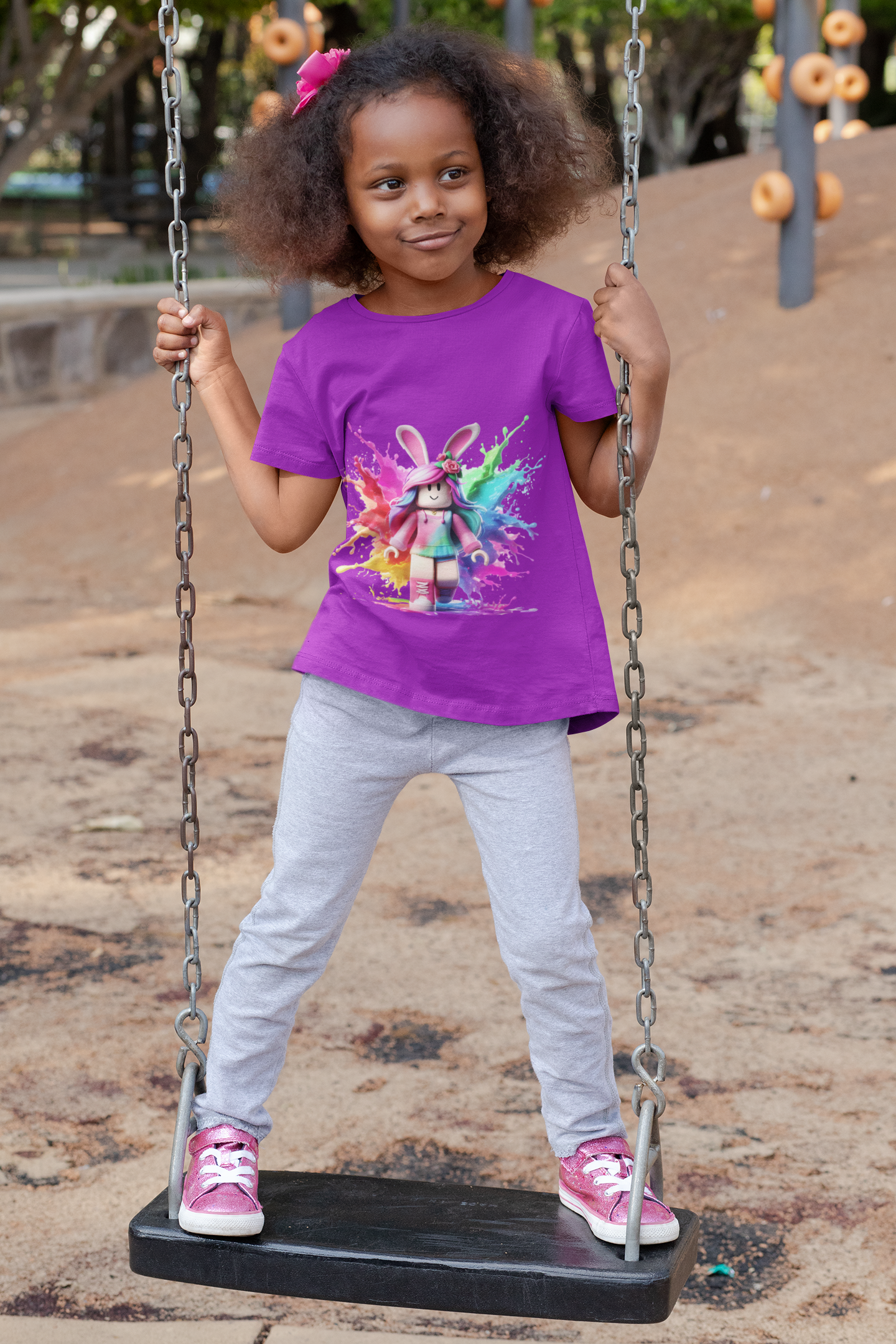 Vibrant Bunny Gamer Tee – For Kids & Adults