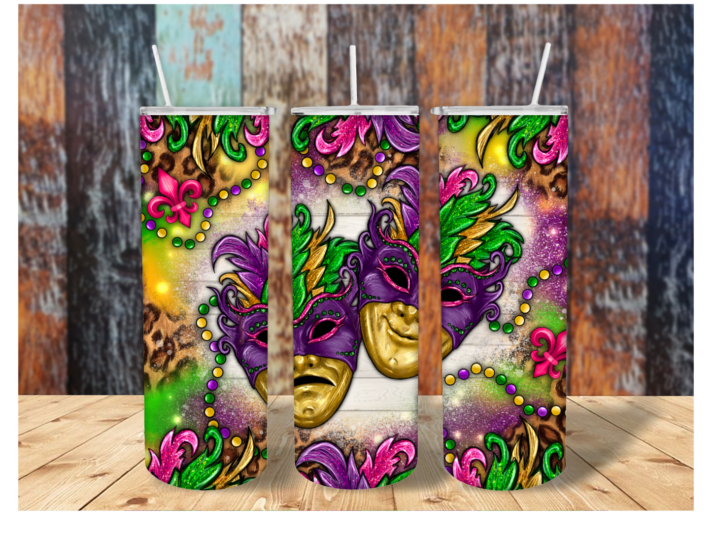Mardi Gras 20 oz Tumbler